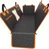 Capa Impermeável para Banco de Carro de Pet - Rede Hammock de Tecido Oxford 600D com Abas Laterais, Acolchoada em Colmeia, Acabamento Laranja 52*24.5in, Carga de 330 lbs