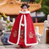 Estilo Chino Año Nuevo Hanfu Niñas Niños Invierno Qipao Falda Otoño Invierno Estilo Vestido de Princesa Cortavientos Cálido Conjunto