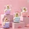 Adornos Creativos Lindos de Bola de Agua Luminosa para Escritorio de Mascotas, Adornos de Decoración Electrónica con Luz de Bola de Cristal de Animal de Papas Fritas Lindas