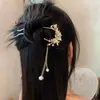 Nova Presilha de Cabelo Elegante e Etérea Estilo Chinês com Pingente de Lírio-do-Vale, com Toque de Luxo, Simples para Penteados Updo, Acessório para Qipao