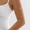 Pulsera de Brazo Metálica con Cadena, Perlas de Imitación, Estrellas, Lentejuelas de Nicho y Borlas, Aro Abierto de Estilo Étnico y Personalidad Europea y Americana para Mujer