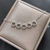 Colgante de collar con engaste de racimo de múltiples gemas, tamaño de piedra redonda 5x5 mm, cinco piedras, rodeado de diamantes, engaste de plata S925