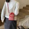 Bolso de Mano de Cuadros Rojos de Año Nuevo con Ponis para Mujer, Mini Moderno y Elegante Versátil Festivo para Niños Monedero Bolso Accesorio de Moda