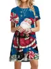 Interesante Muñeco de Nieve Navideño 2024 Comercio Exterior Transfronterizo Nueva Moda Lindo Estilo Navideño Holgado Casual Manga Corta