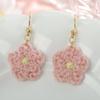 Aretes de Girasol Tejidos de Invierno Mori Aretes Lindos de Temperamento Femenino Hechos a Mano Gancho para la Oreja Dulce Flor Lana
