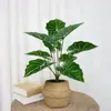 Plantas Verdes Simuladas Transfronterizas, Flores de Raíz Blanca, Plantas Grandes en Maceta para Paisajismo, Plantas de Piso para Exteriores, Plantas Artificiales, Plantas Verdes Biónicas
