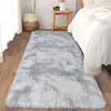 Alfombra de Dormitorio de Lana de Seda Tie-dye de Pelo Largo Alfombra Suave para Mesita de Noche de Dormitorio Felpudo para Suelo de Sala de Estar Venta al por Mayor de Stock Transfronterizo