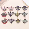 6 Estilos de Goteo de Aceite Colorido Patrón de Insecto Luna Estrella Mariposa Colgante de Aleación Pulsera DIY Llavero Accesorios de Joyería