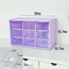 Caixa organizadora empilhável com nove compartimentos, estilo gaveta, para organizar e dividir itens, adequada para material de escritório de dormitório e uso em mesa.