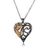Joyería de moda de comercio exterior europea y americana, temperamento versátil, sirena bicolor de amor para pareja, collar de una sola capa, estilo liquidación