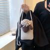Nova Bolsa Casual da Moda para Adultos e Crianças, Bolsa de Celular de Couro de Cordeiro com Aparência Sofisticada, Bolsa Transversal de Ombro Tricotada, Leve