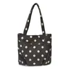 Bolsa de ombro de veludo cotelê com bolinhas estilo coreano, casual, leve, de grande capacidade, bolsa de axila, simples, estilosa, versátil, moderna e adequada para o trajeto