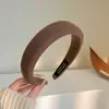 2025 Nueva Horquilla Celebridad de Internet Coreana Diadema de Encaje Crema para Mujer con Corona Alta y Diadema Ancha Antideslizante Accesorio para el Cabello