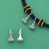 Pulsera Colgante Sólido Buda S925 Plata Pura Pulsera Collar Pulsera Trenzada de Cuerda Cuentas Budistas Accesorios de Plata DIY