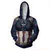 Moletom com Zíper 3D Capitão América Vingadores 4 cosplay Anime Mercadoria Blusa