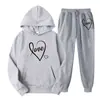 AliExpress transfronterizo 2024 Primavera, Otoño e Invierno Europeo y Americano Traje Wei Yi Sudadera con cordón Holgada Casual Estampado Amor
