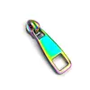 Tiradores de Cremallera Coloridos Personalizados, 15 Estilos de Pestañas de Cremallera Elegantes de Aleación de Zinc, Accesorios para Equipaje, No. 5 Cabezales de Cremallera Metálicos Iridiscentes Electrochapados
