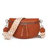 Bolso de Media Luna Explosivo de Cuero Genuino para Mujer Bolso Superior de Piel de Vaca Bolso tipo Silla de Montar de Moda Casual Bolso de Pecho Bolso Cruzado al Hombro para Mujer