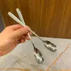 Cuchara de Postre de Acero Inoxidable con Mango Largo, Cuchara Mezcladora de Cabeza Larga, Cuchara para Café Doméstica Comercial, Cuchara para Condimentos, Cuchara para Hielo, Cuchara para Té de Leche