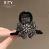 Pinza de garra floral de pedrería de tamaño mediano, de alta gama y elegante, para cabello fino, adecuada para recogidos completos, accesorio de pinza de tiburón