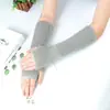 Manguitos de Punto para Mujer de Invierno Versátiles de Medio Dedo de Lana Caliente para Ciclismo Color Sólido Mangas Falsas Fabricante Venta al por Mayor