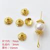 Chapado en cobre tapa de oro real receptáculo grande de colección tapa hueca diy hecho a mano collar de cuentas pulsera material para aretes