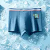 Roupa Íntima Masculina de Malha de Seda Gelada, Boxer Respirável com Estampa de Dinossauro de Toque Gelado para Verão para Crianças Maiores, Boxer para Estudantes