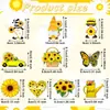 Gnomo de girasol transfronterizo para árbol decorativo, adorno colgante de madera de girasol de verano, decoración de árbol de Navidad de gnomo para fiestas