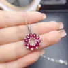 Venta al por mayor de fábrica Popular Colgante de Rubí Natural Plata S925 Incrustado Piedra Principal 3*4 Joyería de Lujo Venta Directa de Fábrica