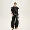Direto da Fábrica Xadrez Americano Falso Duas Peças Colete Masculino e Feminino Verão Sem Mangas Camisa Xadrez Estilo Coreano Colete Cardigan