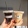 Las pegatinas para tazas de café son impermeables, de transferencia de cristal, transparentes, etiquetas autoadhesivas, decorativas, de alto valor estético, sencillas, estilo americano, desechables para bebidas