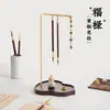Suporte de Armazenamento de Escovas de Madeira Maciça e Latão Suporte de Mesa para Pendurar Porta-Canetas de Mesa Porta-Canetas de Mesa Estudante Estudo Multifuncional Exibição dos Quatro Tesouros