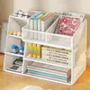 Caja de Almacenamiento de Escritorio Estante para Libros y Papelería Atril para Libros de Escritorio de Estudiante Caja Organizadora de Artículos Varios Caja con Portalápices Inclinado