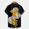 Camisa de Manga Corta con Estampado Digital Estilo Hawaiano para Vacaciones, Nueva Moda Tendencia Europea y Americana para Hombre