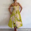 Nuevo vestido de tirantes casual, elegante y con estilo, estampado digital transfronterizo para mujer, vestido de verano