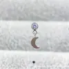 Colgante de Luna con Circonita Incrustada de Aleación de Titanio F136 Piercing Labial de Titanio G23 Rosca Interna Cabeza de Joyería