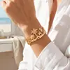 Oriente Medio Creativo Divertido Estilo Océano Palmera Estrella de Mar Caracola Pulsera Personalidad Tendencia Sentido del Diseño Hoja Brazalete Abierto
