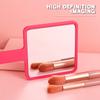 Espejo de maquillaje de mano estudiante mujer portátil compacto portátil cuadrado mango espejo de tocador regalo de belleza al por mayor