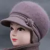 Gorros Cálidos para Mujeres de Mediana Edad y Mayores, Madres, Protección contra el Frío de Otoño e Invierno, Gorros de Punto con Protección para las Orejas para Personas Mayores y Abuelas, Gorros de Lana con Forro de Felpa