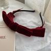 Mona Zhang Qixian Vintage Velvet Bow Hairband Feminino Cranial Top All-match Cabelo Quebrado Headband Acessórios Avançados para Cabelo