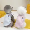 Chaleco Delgado para Perros Mascotas, Ropa Delgada para Gatos, Ropa de Primavera y Verano, Suministros para Mascotas, Chaleco de 25 Rayas con Oso Bordado