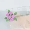 Ramo de Lana Tejido a Mano Regalo de Cumpleaños para Novia y Mejor Amiga Flor de Lana Rosa Burbuja Multicabezal Simulada