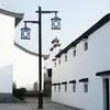 Luz Solar Vintage à Prova d'Água para Jardim Estilo Chinês 3m de Cabeça Única/Dupla para Jardins Comunitários e Iluminação de Paisagismo de Vilas