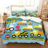 Amazon Transfronterizo Juego de Cama de Tres Piezas con Estampado Digital 3D de Dibujos Animados de Coche para Niño Fabricante
