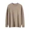 Suéter 100% caxemira pura Bai Cai Rong, masculino leve de luxo nova coleção outono/inverno, gola alta parcial tricotada, camada base casual e simples