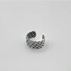 Anillo de plata de ley S925 tailandesa con personalidad retro europea y americana, anillo abierto geométrico de viento frío para parejas, suministro al por mayor