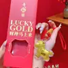 Llavero Colgante para Teléfono de Oro Puro 999 Dios de la Riqueza, Set de Caja de Regalo Riqueza Instantánea, Artículo de Regalo Popular