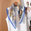 Pañuelo de seda de alta gama con estampado de libélula en estanque de lotos, pañuelo cuadrado de seda sintética, pañuelo versátil para el cuello, pañuelo cuadrado pequeño, pañuelo para la cabeza, pañuelo para mujer