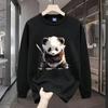 Sudadera de cuello redondo regular de otoño e invierno, chaqueta holgada estilo Hong Kong, top cálido de manga larga sencillo y combinable para hombre