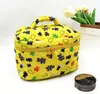 Bolsa de Maquiagem Transfronteiriça Novo Estilo Fresca e Fofa, Bolsa de Armazenamento Portátil de Algodão Fofa, Necessaire Floral de Nicho Fofa